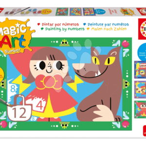 Malování podle čísel Klasické pohádky Magic Art Number Classic Tales Educa 3 obrázky s 5 barvami štětcem a paletou od 4 let