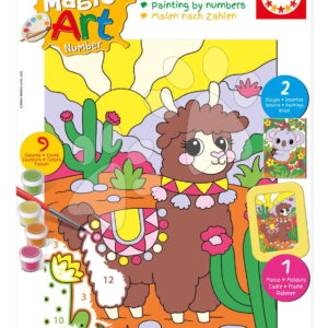 Malování podle čísel Llama & Koala Magic Art Number Educa 2 obrázky s rámečkem a 9 barev se štětcem a paletou od 6 let
