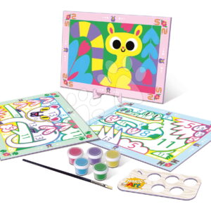 Malování podle čísel Zvířátka Magic Art Number Animals Forest Educa 3 obrázky s 5 barvami štětcem a paletou od 4 let