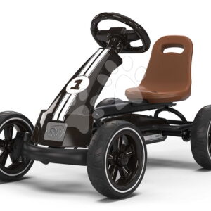 Motokára na šlapání Go Kart Foxy Espresso Black Exit Toys kovová konstrukce s EVA koly a nastavitelným sedadlem od 2 do 5 let