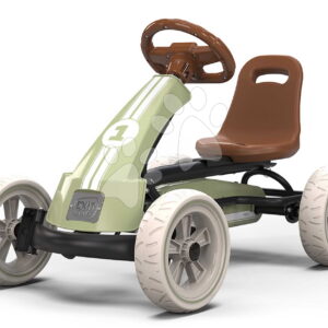 Motokára na šlapání Go Kart Foxy Retro Green Exit Toys kovová konstrukce s odolnými EVA koly a nastavitelným sedadlem pro děti od 2 do 5 let