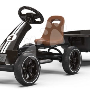 Motokára na šlapání s přívěsem Go Kart Foxy Espresso Black Exit Toys kovová konstrukce s odolnými EVA koly a nastavitelným sedadlem od 2 do 5 let