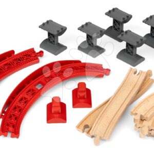 Náhradní díly pro vláčkodráhu Ascending Curves Track Pack BRIO oblé kolejnice na pilířích s výškovým převýšením
