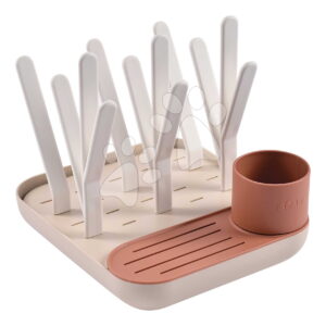 Odkapávač kojeneckých láhví Forest Draining Rack Terracotta Clay Beaba modulární na 6 láhví oranžový od 0 měsíců