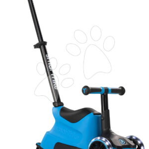 Odrážedlo a koloběžka 2v1 tříkolová s LED koly Xtend Scooter Ride-on Blue smarTrike s vodicí tyčí s nastavitelnou výškou a úložným prostorem od 1 do 12 let