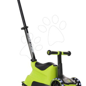 Odrážedlo a koloběžka 2v1 tříkolová s LED koly Xtend Scooter Ride-on Lime smarTrike s vodicí tyčí s nastavitelnou výškou a úložným prostorem od 1 do 12 let