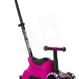 Odrážedlo a koloběžka 2v1 tříkolová s LED koly Xtend Scooter Ride-on Pink smarTrike s vodicí tyčí s nastavenou výškou a úložným prostorem od 1 do 12 let