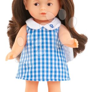 Panenka Mini Corolline Romy Corolle dlouhé hnědé vlasy s hnědýma očima a modré šaty 20 cm