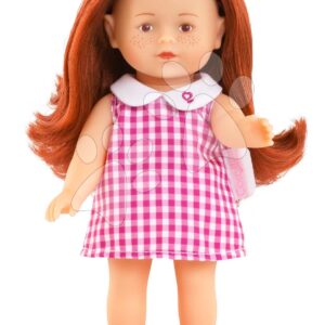 Panenka Mini Corolline Ruby Corolle dlouhé zrzavé vlasy s hnědýma očima a růžové šaty 20 cm