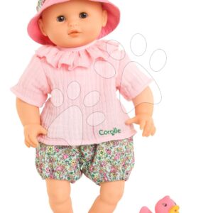 Panenka ke koupání Baby Bath Coralie Mon Premiere Poupon Corolle s hnědýma mrkacíma očima a kachničkou 30 cm od 18 měsíců