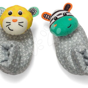 Papučky s chrastítkem Zebra & Tiger Foot Rattles Infantino od 0 měs