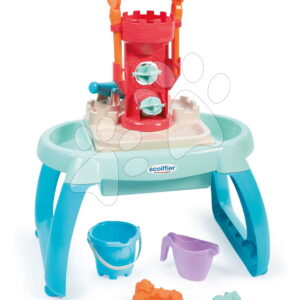 Pískoviště stolek na vodu a písek Sand & Water Table Écoiffier s dvojitým mlýnem 9 doplňků od 18 měsíců