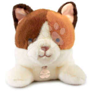 Plyšová kočička s těžkým bříškem P'tit Relax Cat Histoire d’ Ours bílo-hnědá 22 cm od 0 měsíců