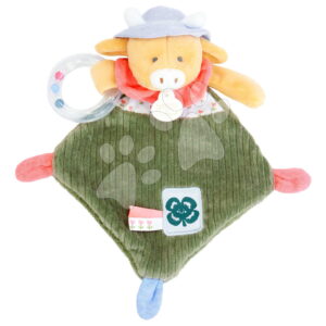 Plyšová kravička s chrastítkem Aneth the Cow v my zahradě Rattle Doudou et Compagnie v dárkovém balení 21 cm od 0 měsíců