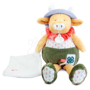 Plyšová kravička s hadříkem na mazlení Aneth the Cow In My Garden Pantin s Comforter Doudou et Compagnie v dárkovém balení 28 cm od 0 měsíců