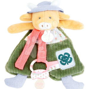 Plyšová kravička s klipsem na dudlík Aneth the Cow My Garden Dummy Holder Doudou et Compagnie v dárkovém balení 19 cm od 0 měsíců