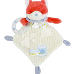 Plyšová liška s chrastítkem Romarin the Fox My Garden Rattle Doudou et Compagnie v dárkovém balení 21 cm od 0 měsíců