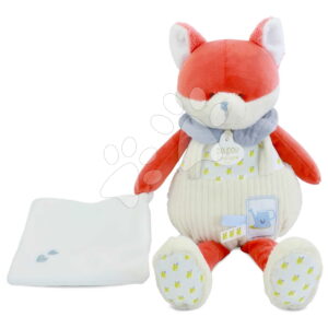 Plyšová liška s hadříkem na mazlení Romarin the Fox My Garden Pantin with Comforter Doudou et Compagnie v dárkovém balení 28 cm od 0 měsíců
