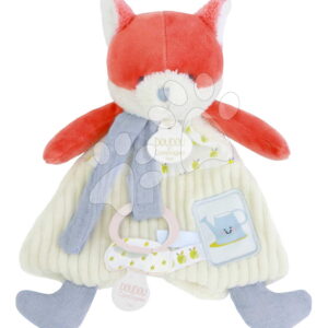 Plyšová liška s klipsem na dudlík Romarin the Fox My Garden Dummy Holder Doudou et Compagnie v dárkovém balení 19 cm od 0 měsíců