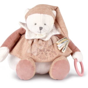 Plyšový medvídek Doudou 25 Years Activity Puppet Pink Doudou et Compagnie narozeninová edice růžový 30 cm od 0 měsíců