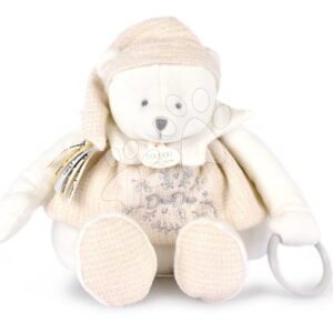 Plyšový medvídek Doudou 25 Years Activity Puppet White Doudou et Compagnie narozeninová edice bílý 30 cm od 0 měsíců