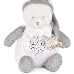 Plyšový medvídek Doudou 25 Years Musical Night Light Star Projector Grey Doudou et Compagnie se světlem hudbou a bílým šumem šedý 19 cm od 0 měsíců