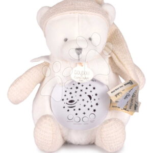 Plyšový medvídek Doudou 25 Years Night Light Star Projector White Doudou et Compagnie se světlem hudbou a bílým šumem bílý 19 cm od 0 měsíců