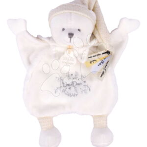 Plyšový medvídek na mazlení Doudou 25 Years Doudou Cape White Doudou et Compagnie v dárkovém balení bílý 25 cm od 0 měsíců
