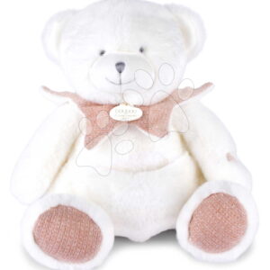 Plyšový medvídek s hadříkem na mazlení Doudou 25 Years Puppet with Handkerchief Pink Doudou et Compagnie v dárkovém balení růžový 30 cm od 0 měsíců