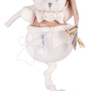 Plyšový medvídek s melodií Doudou 25 Years Music Box Pink Doudou et Compagnie narozeninová edice růžový 20 cm od 0 měsíců