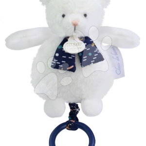 Plyšový medvídek s melodií svítící ve tmě Moonlight Collection Music Box Doudou et Compagnie v dárkovém balení bílý 17 cm od 0 měsíců