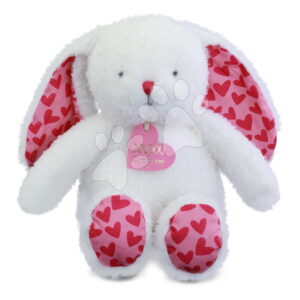 Plyšový zajíček Bunny Je T'aime Doudou et Compagnie v dárkové tašce bílý 25 cm od 0 měsíců
