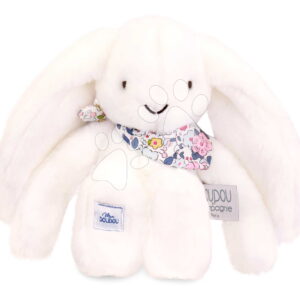 Plyšový zajíček Fleurette the Bunny White Doudou et Compagnie bílý 25 cm od 0 měsíců