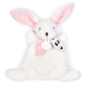 Plyšový zajíček na mazlení Happy Blush Doudou et Compagnie bílý 17 cm v dárkovém balení od 0 měsíců