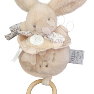 Plyšový zajíček s melodií Lapin Doudou Music Box Beige Doudou et Compagnie v dárkovém balení béžový 20 cm od 0 měsíců