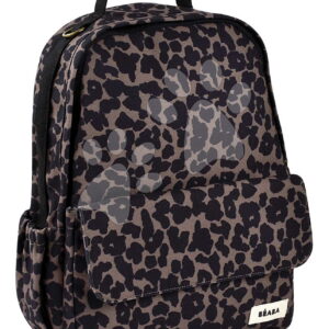 Přebalovací batoh Tokyo Backpack Leopard Beaba s přebalovací podložkou a popruhy ke kočárku s leopardím vzorem