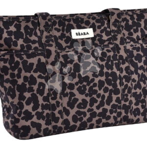 Přebalovací taška ke kočárku Madrid Changing Bag Leopard Beaba s přebalovací podložkou a popruhy ke kočárku s leopardím vzorem
