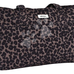 Přebalovací taška ke kočárku Madrid Changing Bag XXL Leopard Beaba s přebalovací podložkou a popruhy ke kočárku s leopardím vzorem