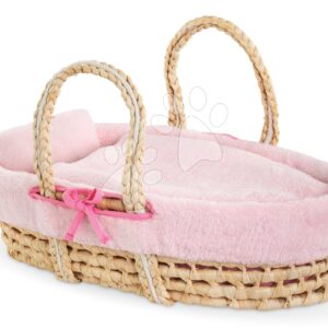 Proutěný košík s přikrývkou a polštářem pro panenku Braided Basket Set Plush Corolle pro panenku 36–42 cm