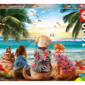 Puzzle Dogs on the Beach Educa 1000 dílků a Fix lepidlo