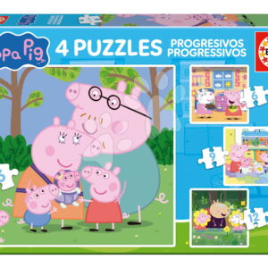 Puzzle Peppa Pig Progressive Educa progresivní 6-9-12-16 dílků