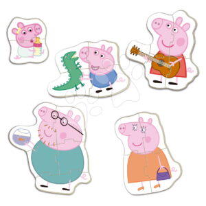 Puzzle pro nejmenší Peppa Pig 4 Baby Educa progresivní 2-4-4-4-5 dílků od 24 měsíců