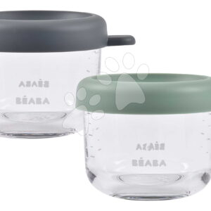Sada dóz na jídlo Mineral Sage Green Beaba 150 ml 2 kusy z kvalitního skla