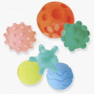 Senzorické kuličky s texturami Super Soft Textured Multi Ball Set Infantino 6 barevných kuliček od 6 měsíců