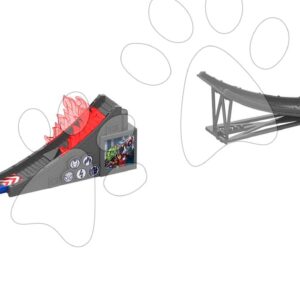 Skákací most Bridge Jumper Marvel Majorette délka 150 cm s kovovým autíčkem Spiderman 1:64