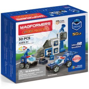Stavebnice magnetická Policejní stanice Amazing Police Set Magformers 50 dílů