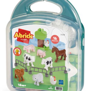 Stavebnice v kufříku Zvířátka Countryside Animals Écoiffier 16 doplňků od 18 měsíců