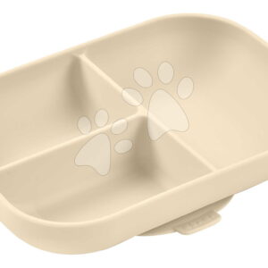 Talíř pro miminka Divided Silicone Plate Clay Beaba ze silikonu rozdělený béžový od 4 měsíců