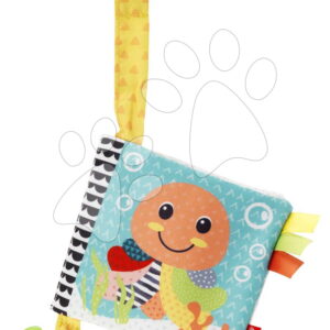 Textilní knížka Zvířátka Link & Squeak Animal Crinkle Book Infantino se žvýkátkem od 0 měs