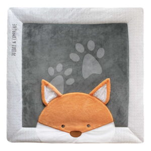 Textilní podložka na hraní s liškou Park Mat Fox Doudou et Compagnie šedá 100*100 cm od 0 měsíců